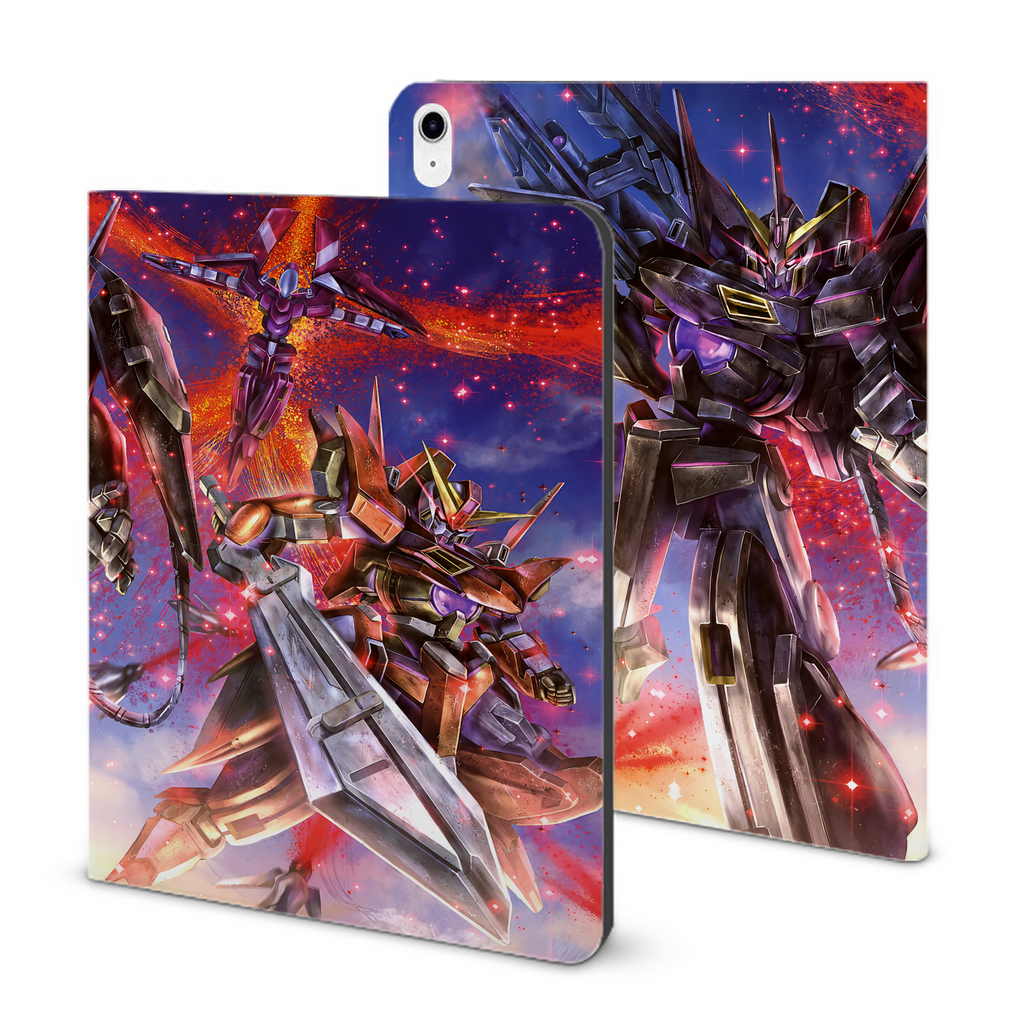 （画像用） 機動戦士ガンダム Mobile Suit Gundam IPad ケース ブック型 PUレザー TPU 耐衝撃 軽量 薄型 ペン収納なし 全面保護 IPad 各モデル対応